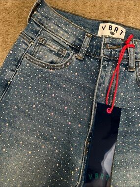 NWT Rhinestone Flare Denim Jeans by VBRT